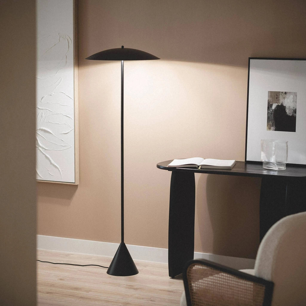Lampada da terra per interni in metallo, ø50cm, nero