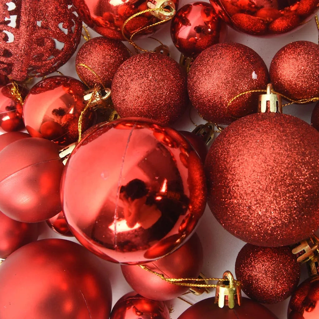 Set Palline di Natale 111 pz Rosso in Polistirene 356110