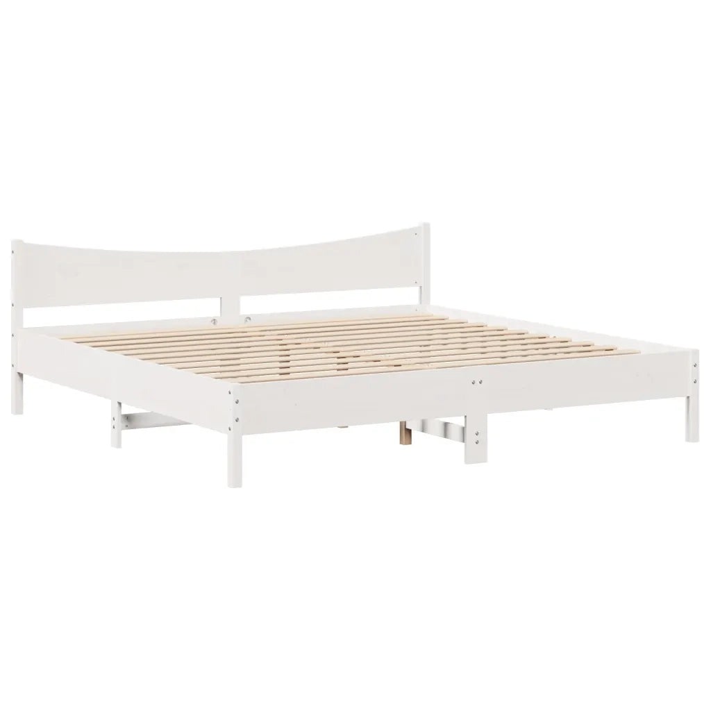 Giroletto con Testiera Bianco 180x200 cm Massello Pino 3307036