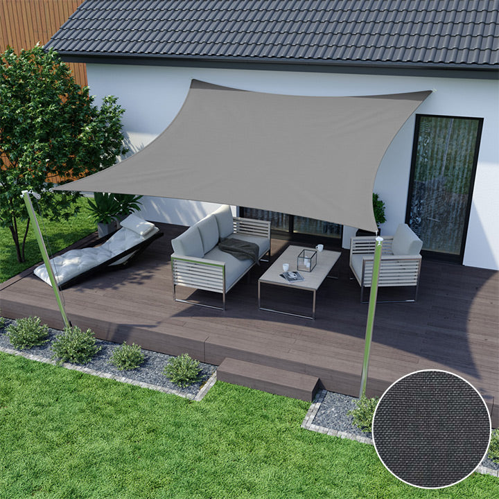 AIO FACTORY 5x5 m Tenda a vela impermeabile da giardino grigia