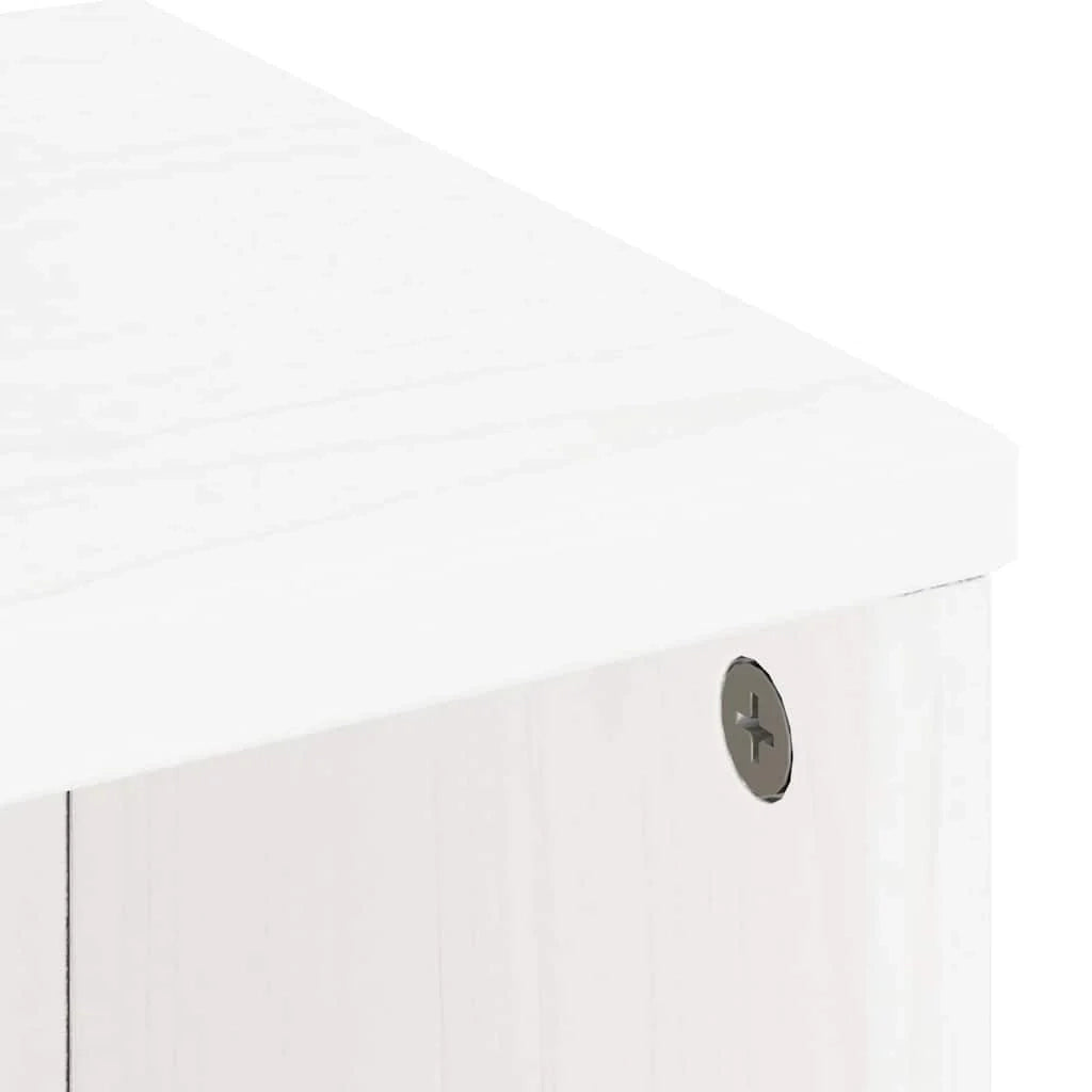 Mobiletto rustico con ripiani aperti 40 x 24 x 79 cm legno massello bianco 02_0058043