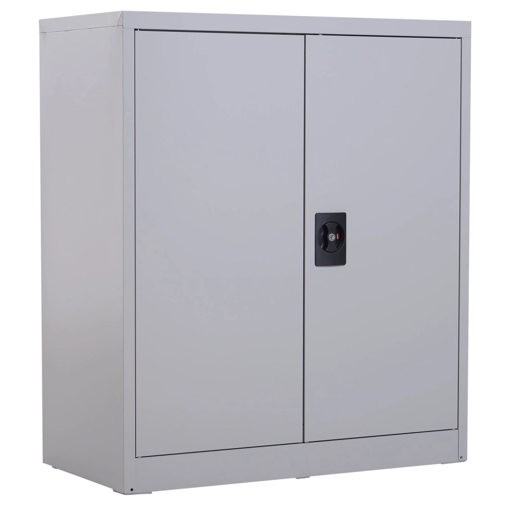 Easycomfort Armadietto Mobile Ripiano Regolabile Chiusura di Sicurezza per Casa Ufficio Garage Acciaio 80x40x92.5cm Grigio