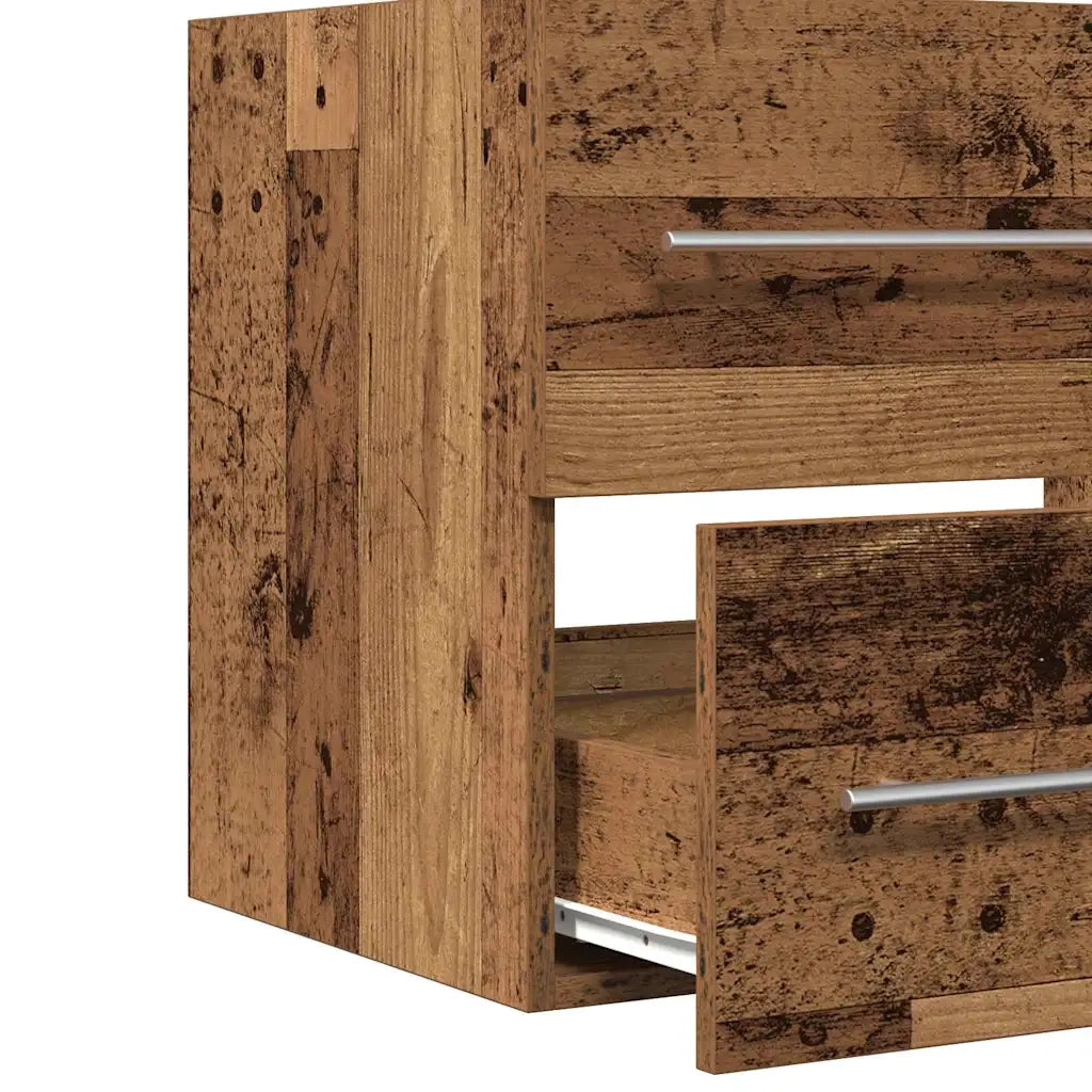 Armadio per Lavabo da Bagno con cassetto 2 pcs Legno vecchio 3332496