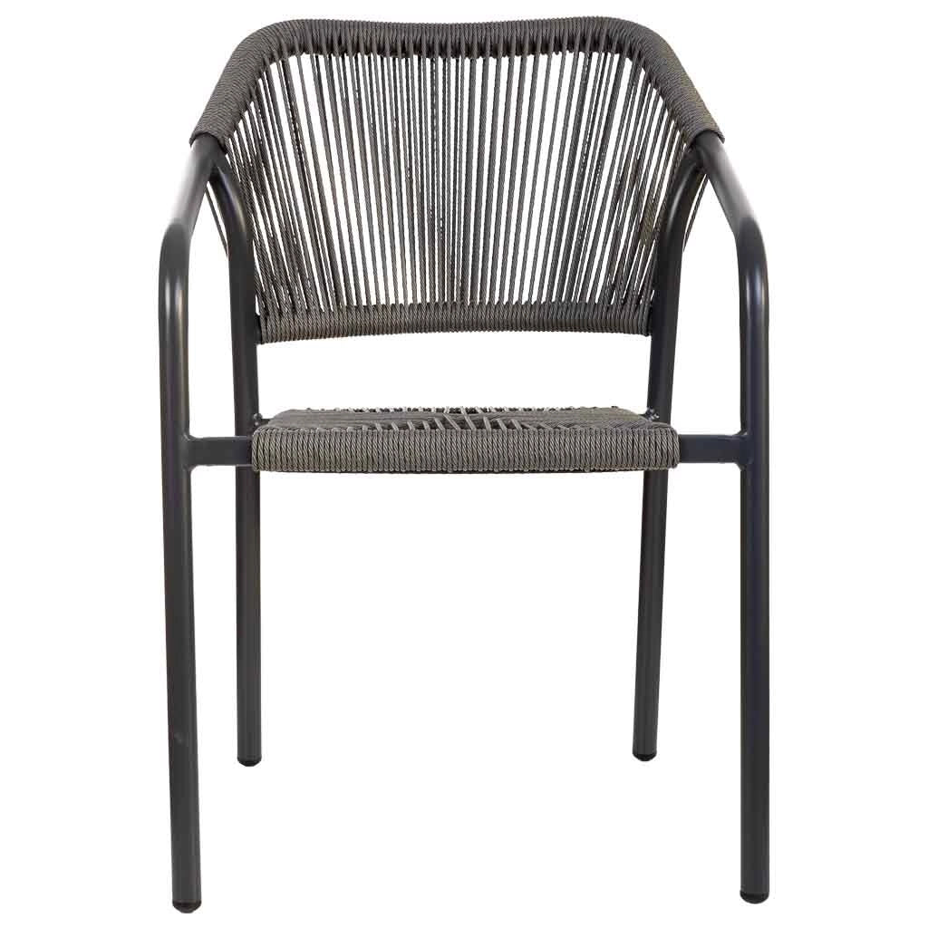 Sedia in rattan sintetico grigio 56x60x80