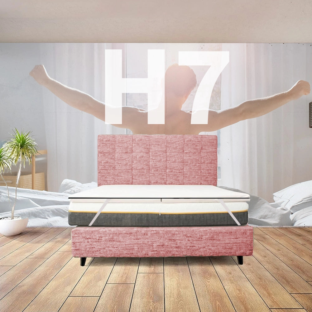 TOPPER RIGIDO Piazza e mezzo 120X190 Cm, Topper ortopedico contro il mal di schiena ALTO 7 Cm | Topper sfoderabile anallergico con elastici per fissaggio - MOD. FISIO H7
