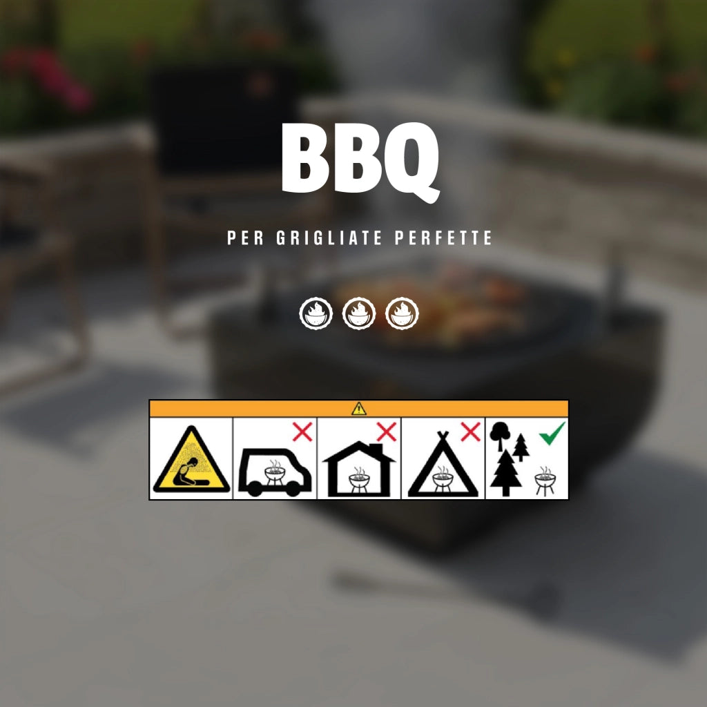 Braciere BBQ 2 in 1 da Esterno – Scalda e Cucina in Giardino con Griglia Inclusa in Acciaio e Pietra Il Gruppone