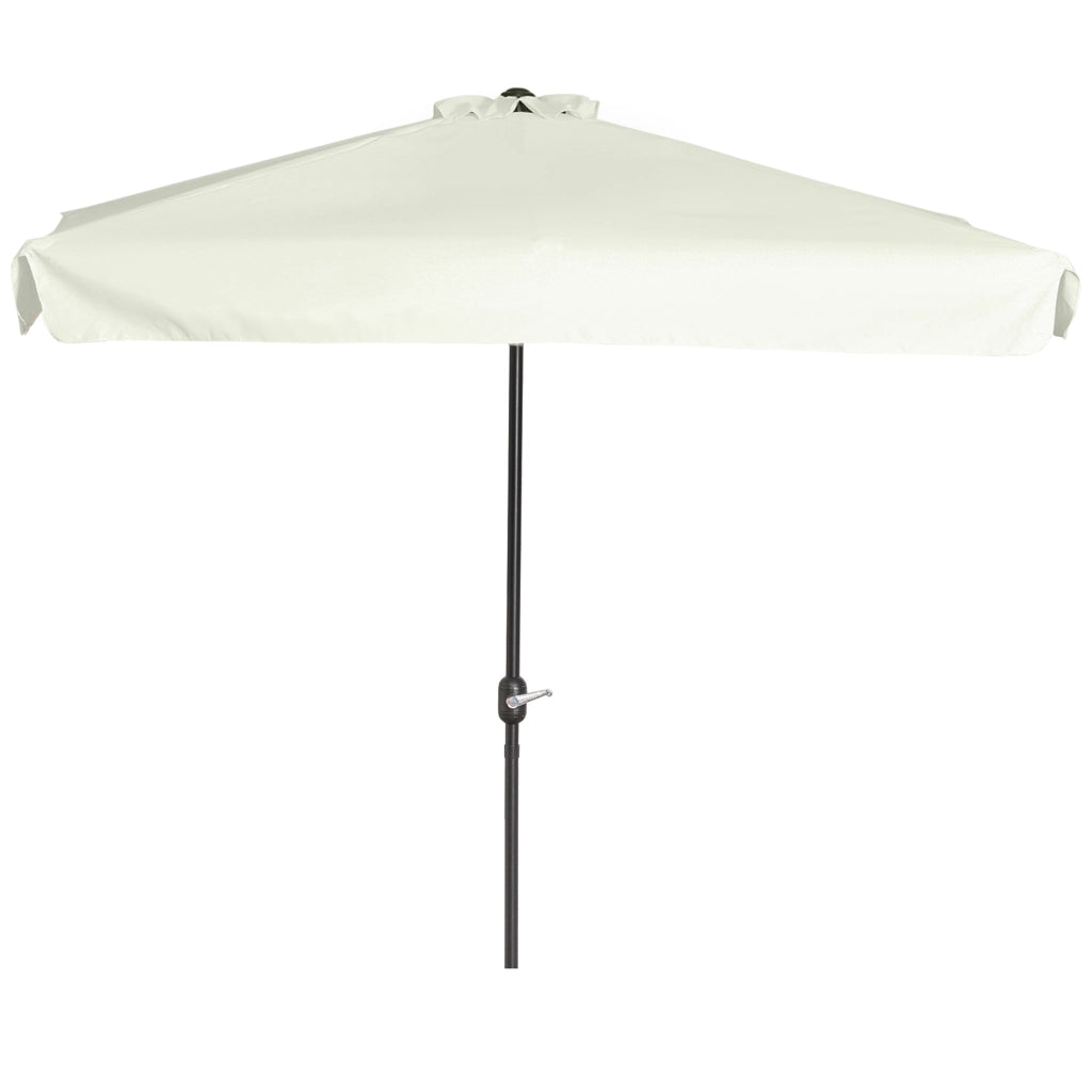Ombrellone Semicircolare per Parete da Terrazza e Giardino con Manovella, 2.5x2.3 m, Crema