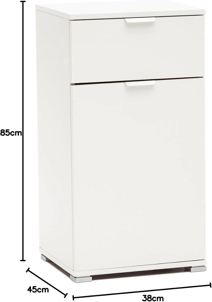 MeMi Me311BIA Comodino, Legno, Bianco, 38x45x85 cm