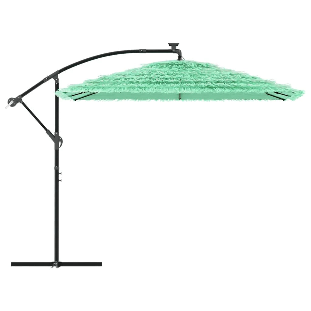 Ombrellone da giardino quadrato con palo in acciaio 269 x 269 x 235 cm apertura facilitata stile contemporaneo poliestere verde 02_0056380