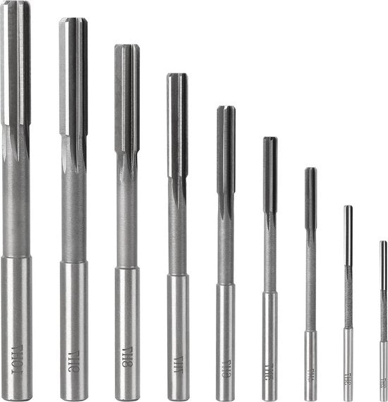 Ruote HSS 2-10 mm, 9 pezzi, fluite rette per lavorazione di legno e metallo