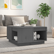 Tavolino da Salotto Nero 60x61x32,5 cm Legno Massello di Pino cod mxl 26430
