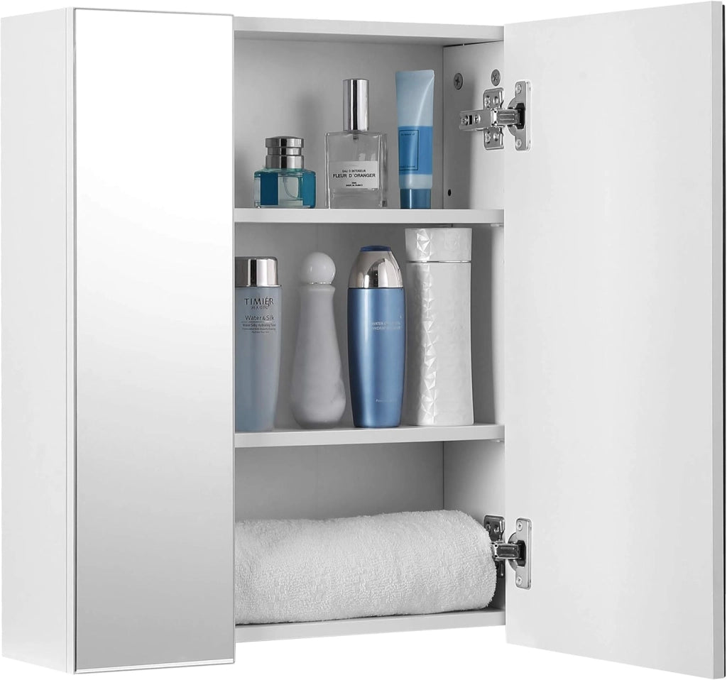 Mobile bagno sospeso Valora con tre ante a specchio | MDF bianco