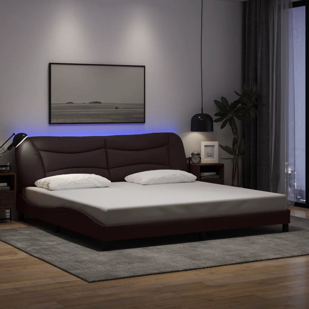 Giroletto con LED senza Materasso-Struttura Letto con LED Hvar 200x200 cm in Tessuto