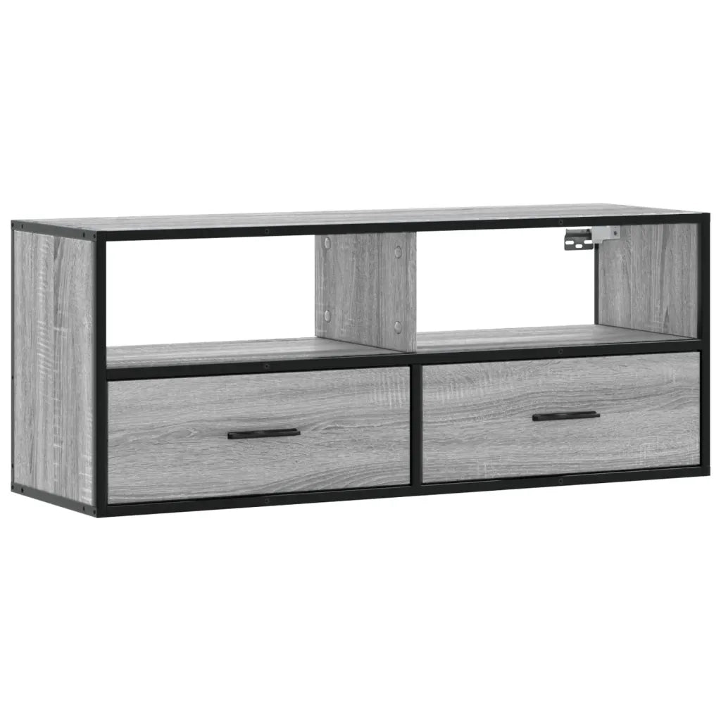 Mobile TV Grigio Sonoma 100x31x39,5cm Legno Multistrato Metallo