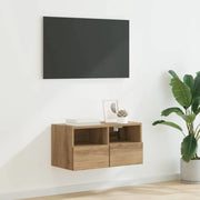 Mobile TV da parete Rovere artigianale 60 x 30 x 30 cm