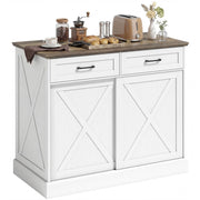 Mobile cucina isola centrale con 2 cassetti 2 ante scorrevoli ripiano regolabile ¨C Xylo ¨C Bianco