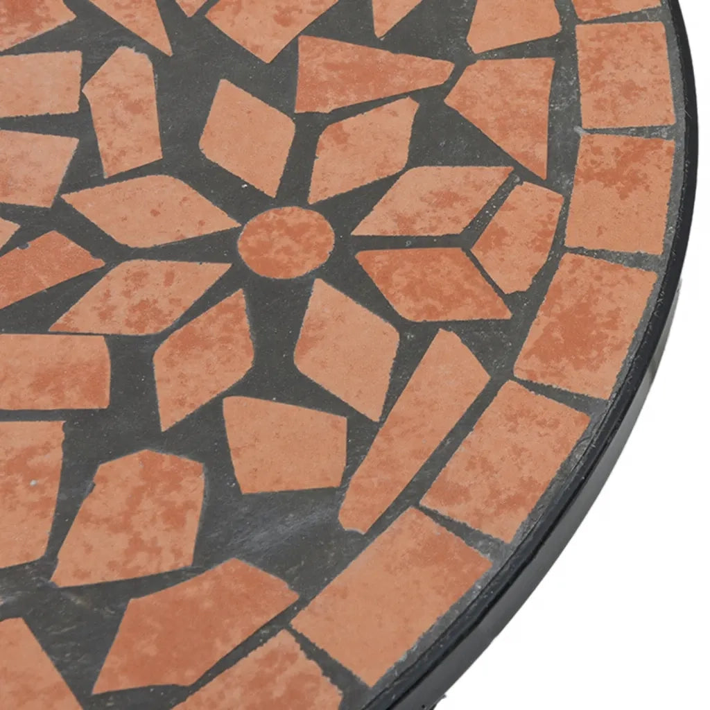 Tavolo da BistrÃ² a Mosaico Terracotta Ã˜50x70 cm in Ceramica