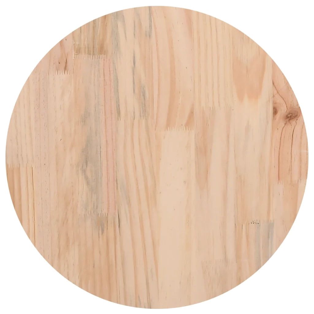 Piano Tavolo Rotondo Marrone Cera Ø30x2,5cm Legno Massello Pino 847124