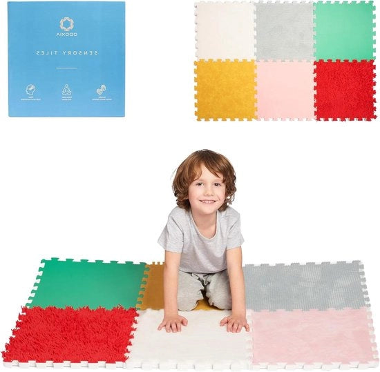 Pavimenti Sensitivi per Bambini | Tappeti per Bambini Autistici | Tavelloni di Pavimento Interconnessi | Esplorazione Multi-Sensoriale | Tappeto Puzzle Sensitivo | Giocattoli per Gioco Tattile | Matrice Ortopedica