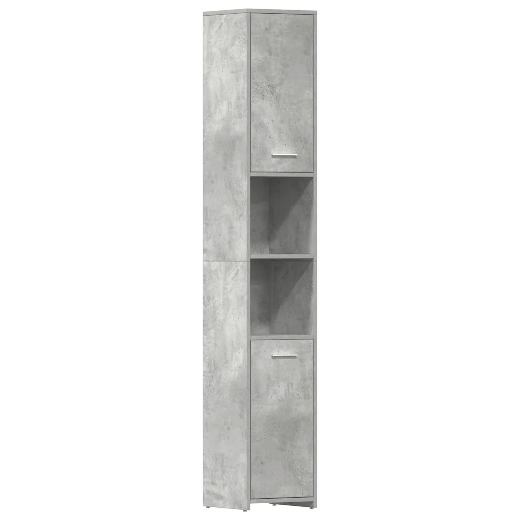 Mobile da Bagno | Armadio da bagno Grigio Cemento 30x30x183,5 cm Legno tecnico
