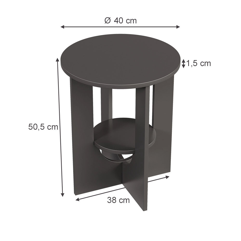 Vicco Tavolino da salotto Nero 40 x 40 cm
