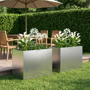 Vaso da giardino 2 pz Argento 60 x 40 x 50 cm Acciaio zincato 8005705