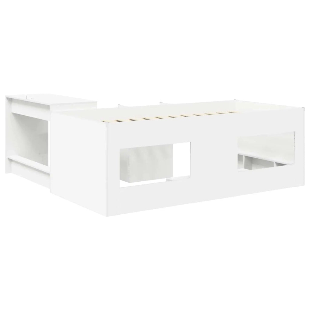 Struttura del Letto con Scrivania Bianco 90 x 200 cm