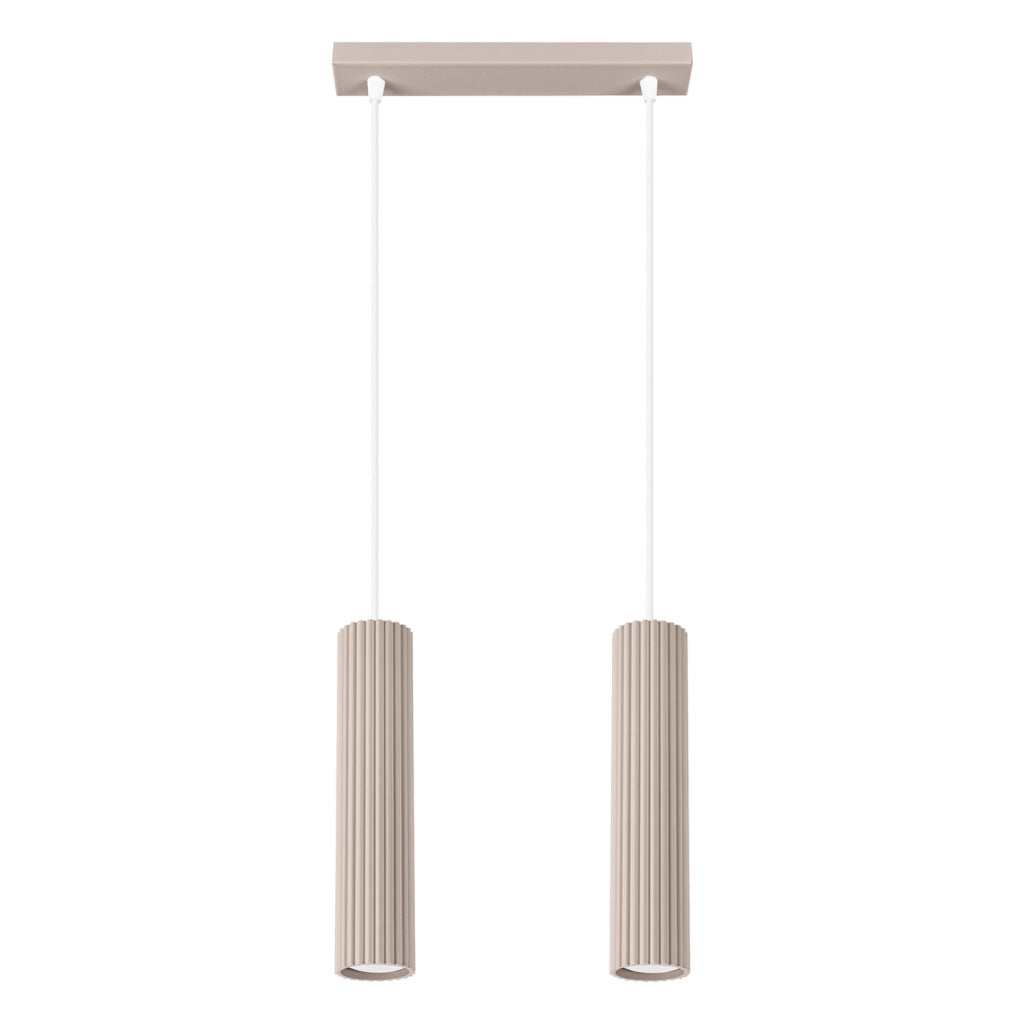 Lampada a sospensione barra 2 tubi taupe GU10 Pure Lume