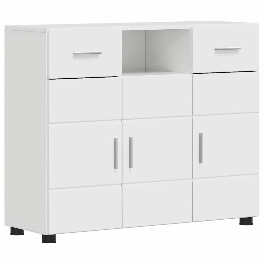 Armadio in Legno con cassetto Bianco Lucido 88,5 x 30,5 x 73 cm