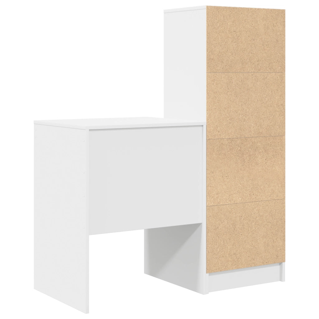 Scrivania con Storage Bianca in Legno Ingegnerizzato