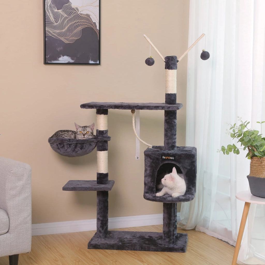 Tiragraffi Valora Albero per gatti in velluto e corda di sisal per interni di casa