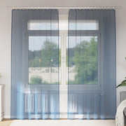 vidaXL Tende in Voile con Tasche per Aste 2 pz Blu Reale