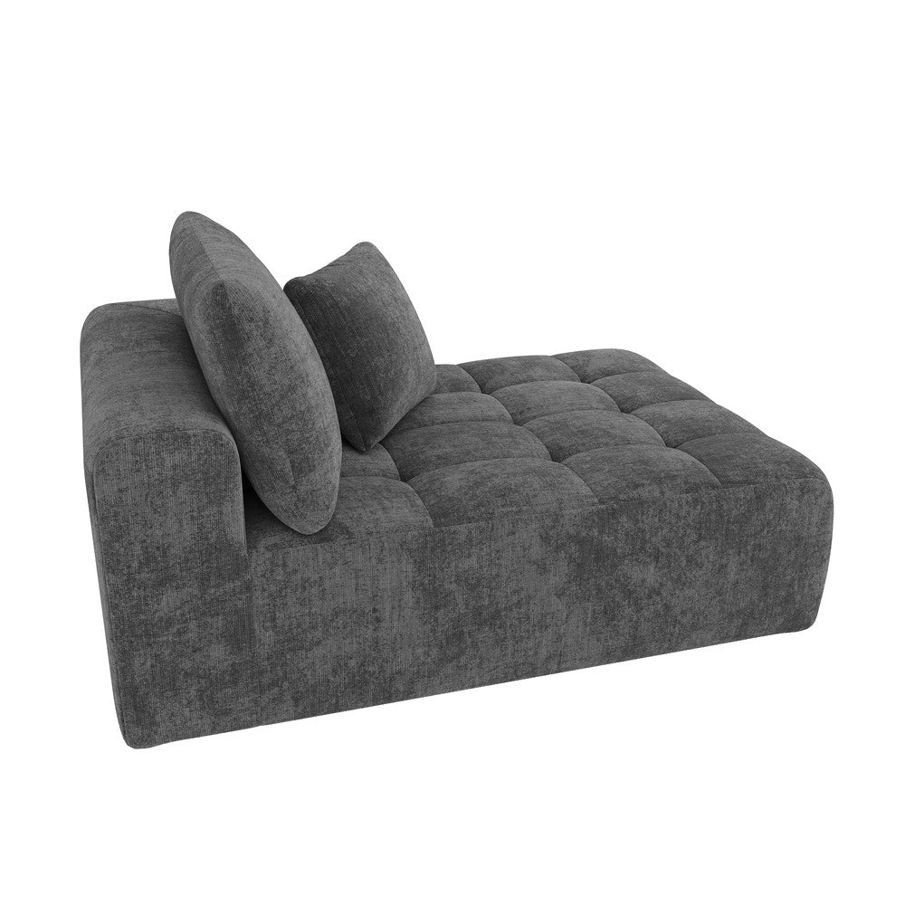 Divano Angolare Modulare ¨C Xylo ¨C Grigio, Tessuto Chenille, Design Basso