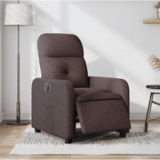 Poltrona Elettrica Reclinabile Marrone Scuro in Tessuto 3206782