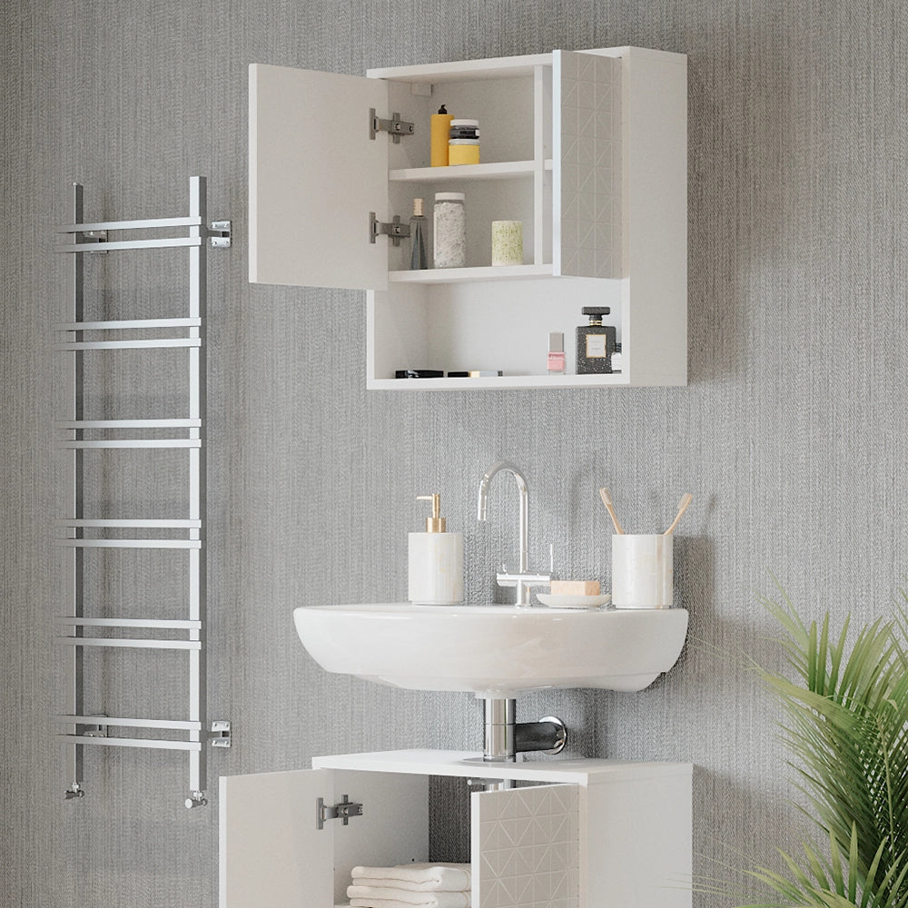Vicco Specchio contenitore bagno Bianco 54 x 53 cm