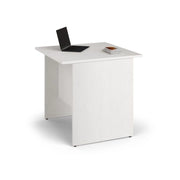 Scrivania per ufficio 80x80x74H bianco frassinato e bianco frassinato Ibisco – Made in Italy