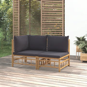 Set Salotto da Giardino 2pz con Cuscini Grigio Scuro BambÃ¹