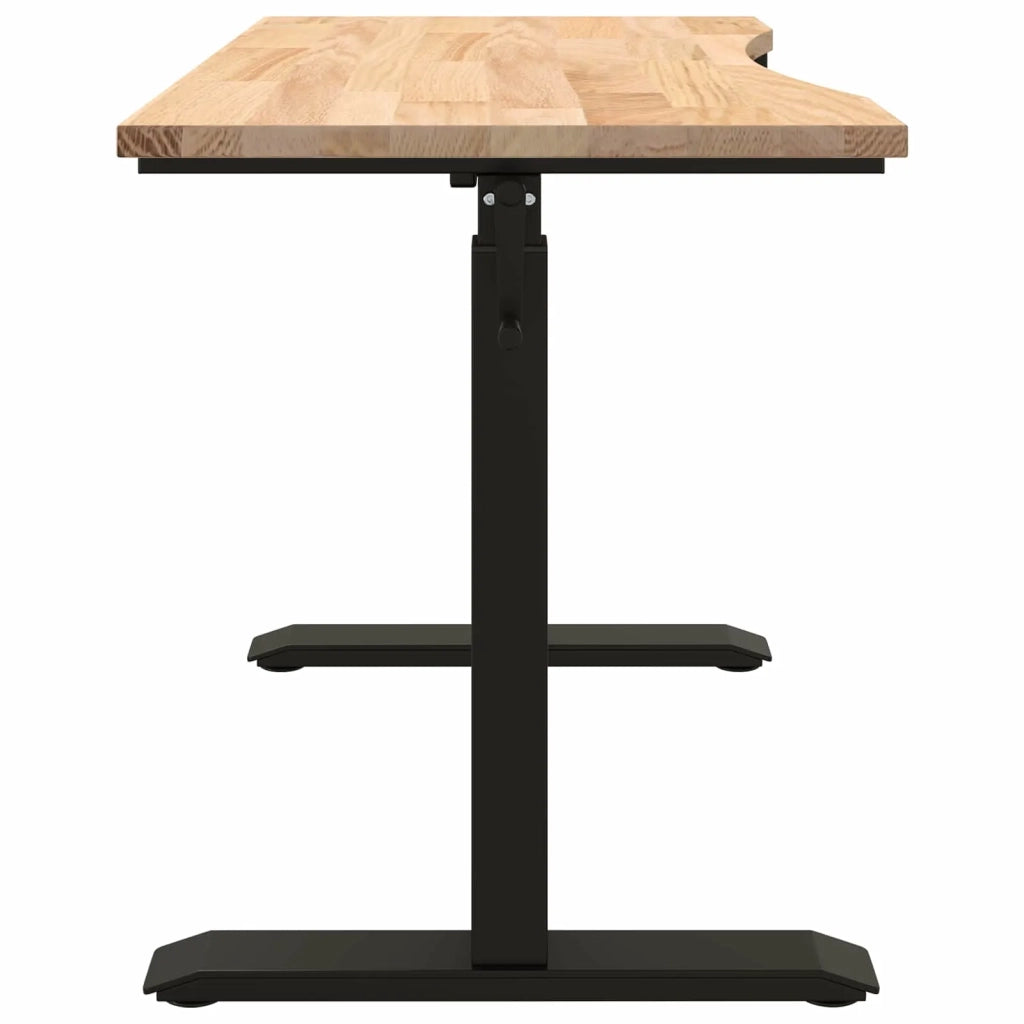 Scrivania Nero e naturale 120 x 60 cm Legno di Quercia Massello 3426551