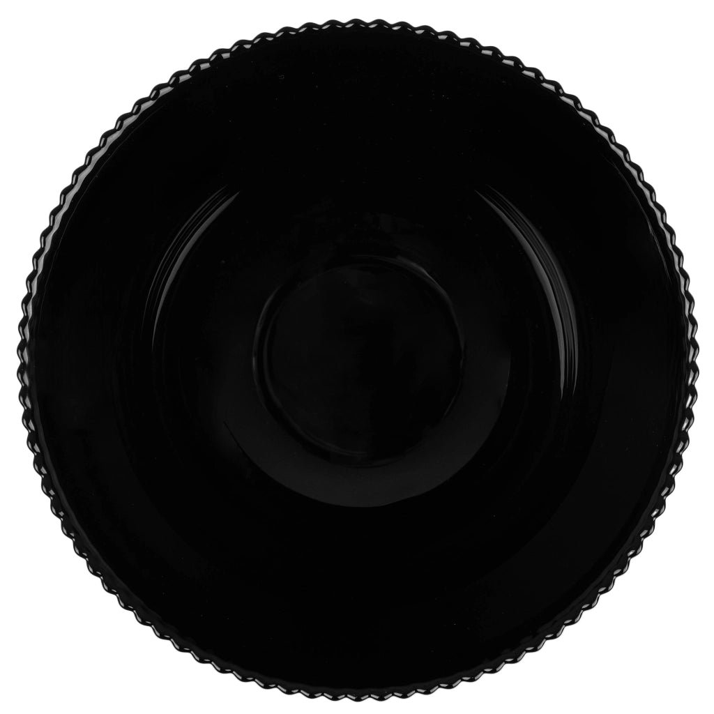 Ciotola da insalata KADAX 20 cm in vetro per zuppe, snack, antipasti, nera, scanalata