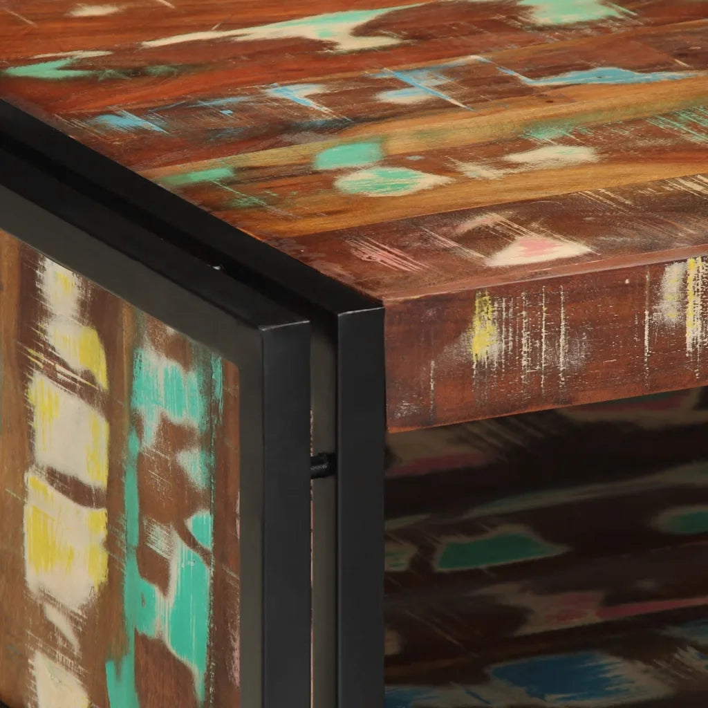 Tavolino Salotto Multicolore 70x50x38cm Legno Massello Recupero 4102711