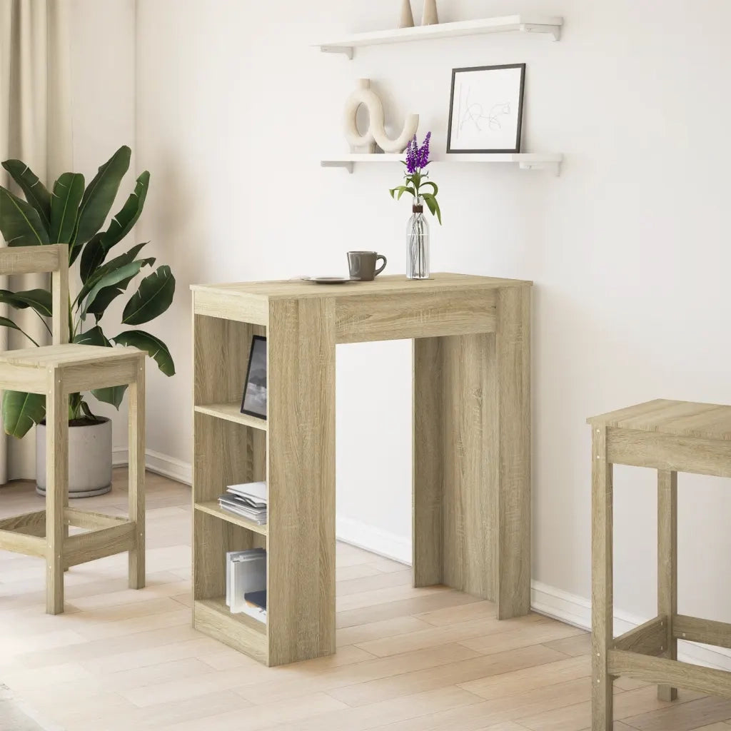 Tavolo Bar con Rastrelliera Sonoma 95x47x103,5 cm Multistrato