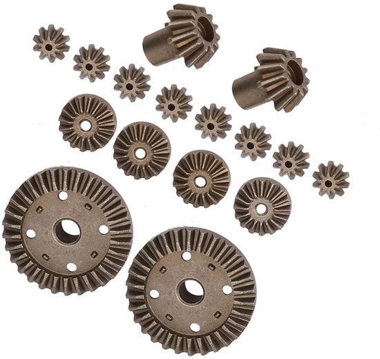 Set di ingranaggi 16 pz - Ingranaggi metallici - Componenti cambio - Adatto per 12428/12423 - Progetto efficiente - Riduzione dei perdite energetiche
