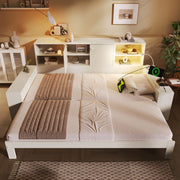 Letto Contenitore Singolo con Letto Estraibile ¨C Xylo ¨C Bianco, Legno, 90x200