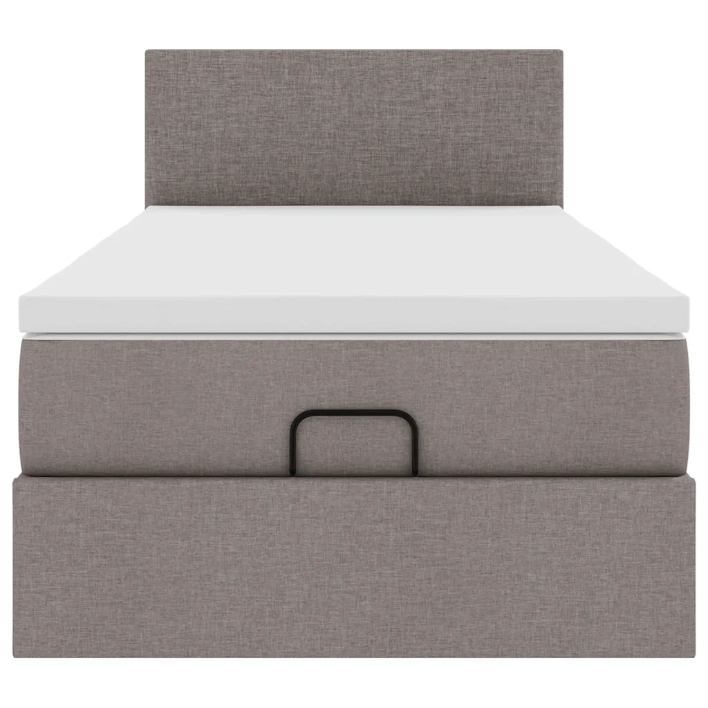 Struttura Letto Pouf con Materasso Tortora 90x190 cm in Tessuto