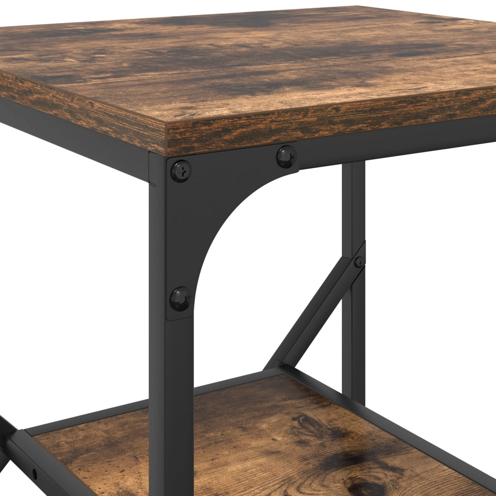Tavolino  in rovere affumicato 41x40x60 cm in legno ingegnerizzato