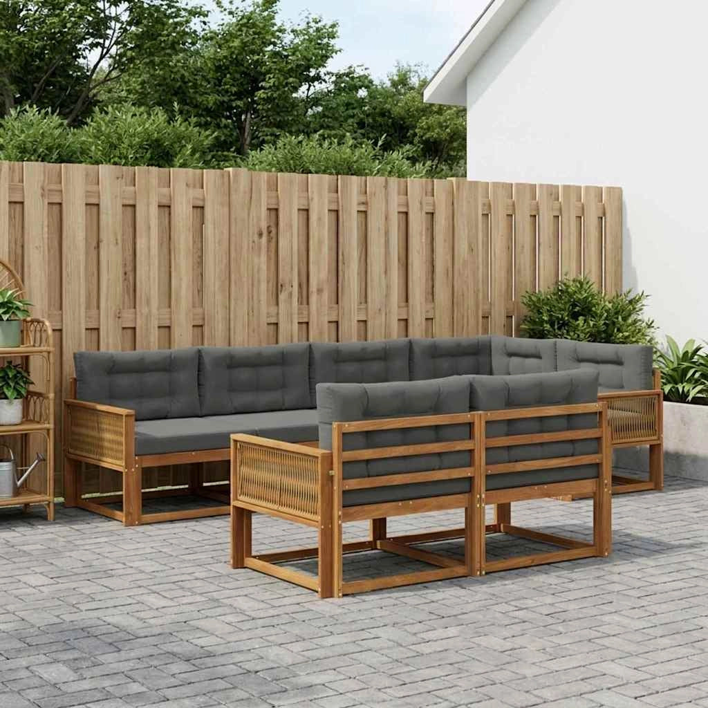 Set di divani da esterno 8 pz Naturale e Antracite 3382650