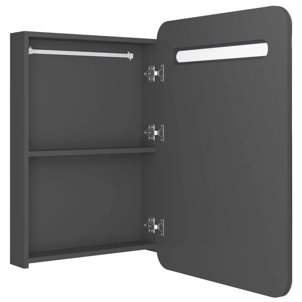 vidaXL Armadietto Bagno con Specchio e LED Grigio 60x11x80 cm