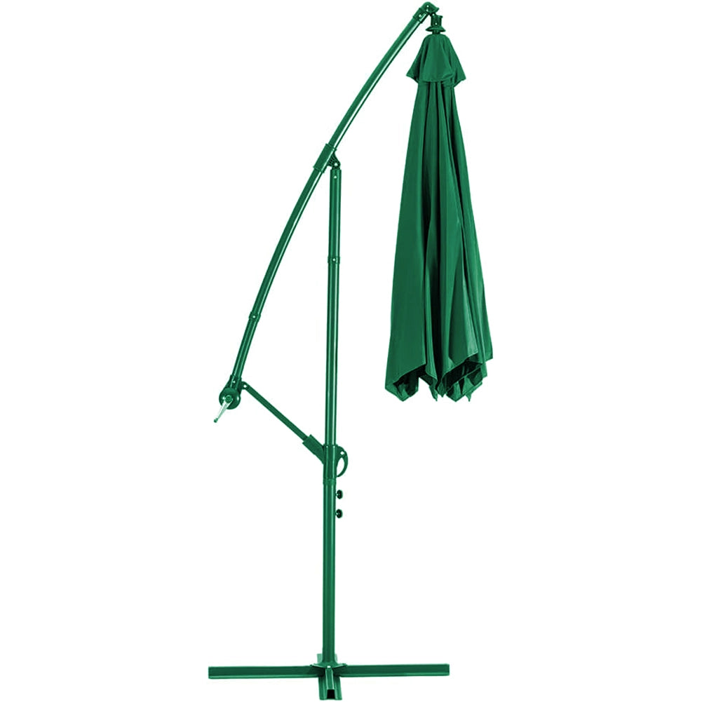 Ombrellone Giardino Decentrato 3x3Metri Full Verde Palo Metallo Gazebo Piscina