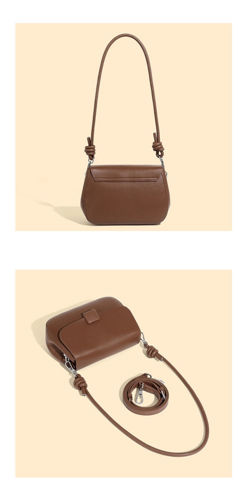 Borsa da donna alla moda in vera pelle marrone