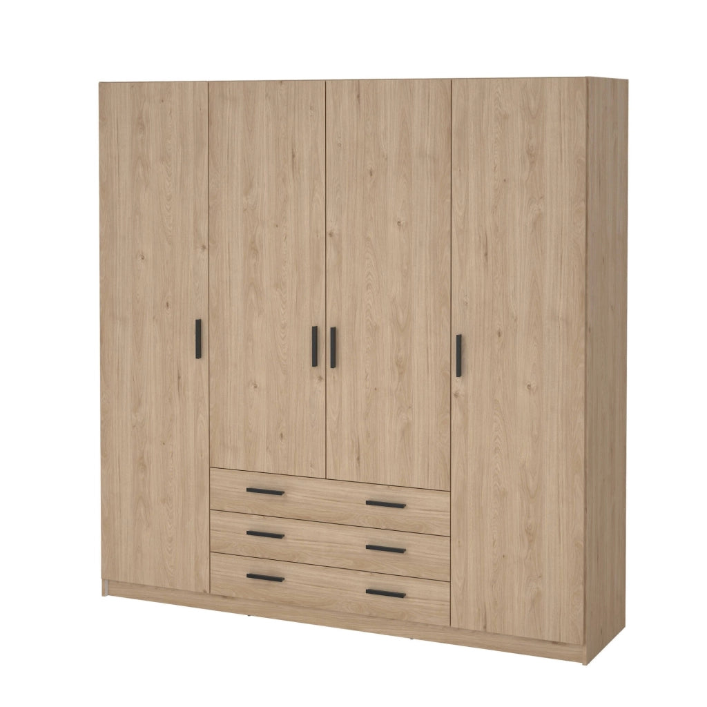 Guardaroba grande Epipola, Mobile camera da letto, Cabina armadio portabiti, Armadio appendiabiti, 196x50 h200 cm, Rovere